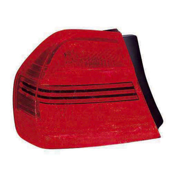 Driver Side, Outer Tail Light, without Bulb, Halogen, Red Lens, Base Model, Sedan, CAPA CERTIFIED
