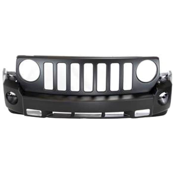 Front Primed Bumper Cover, With Tow Hook Holes, Without Parking Aid Sensor Holes, With Fog Light, Headlight and Turn Signal Light Holes
