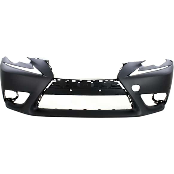 Front Primed Bumper Cover, Base Model, For Models Without F Sport Package, With Fog Light Holes, With Parking Aid Sensor Holes, Without Headlight Washer Holes