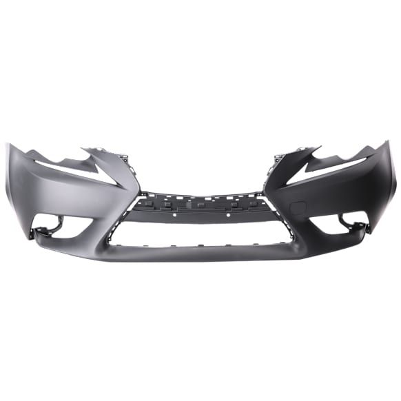 Front Primed Bumper Cover, Base Model, For Models Without F Sport Package, With Fog Light Holes, Without Parking Aid Sensor Holes and Headlight Washer Holes