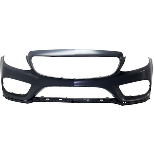 Front Primed Bumper Cover, Convertible/Coupe/Sedan, For Models With Sport Package, Without Parking Aid Sensor Holes and Surround View, Except C63 Model