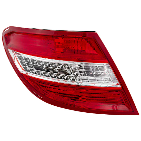 Driver Side Tail Light, With bulb(s), Halogen, Clear and Red Lens, With LED Turn Signal, With Curve Lighting System, USA Type