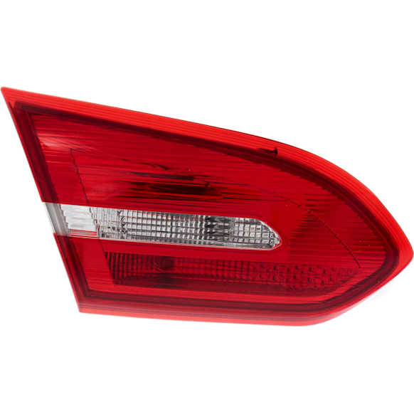 Driver Side, Inner Tail Light, with Bulb, Halogen, Red Lens, Sedan, CAPA CERTIFIED
