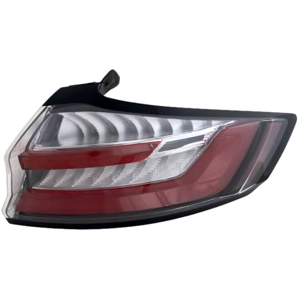 Passenger Side, Outer Tail Light, with Bulb, LED, Clear and Red Lens, CAPA CERTIFIED