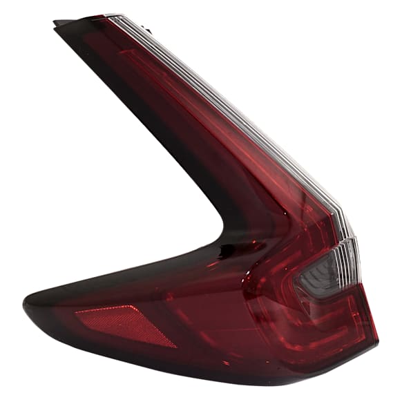 Driver Side, Outer Tail Light, with Bulb, LED, Clear and Red Lens, CAPA CERTIFIED