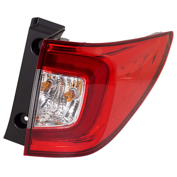 Passenger Side, Outer Tail Light, with Bulb, LED, Clear and Red Lens, CAPA CERTIFIED