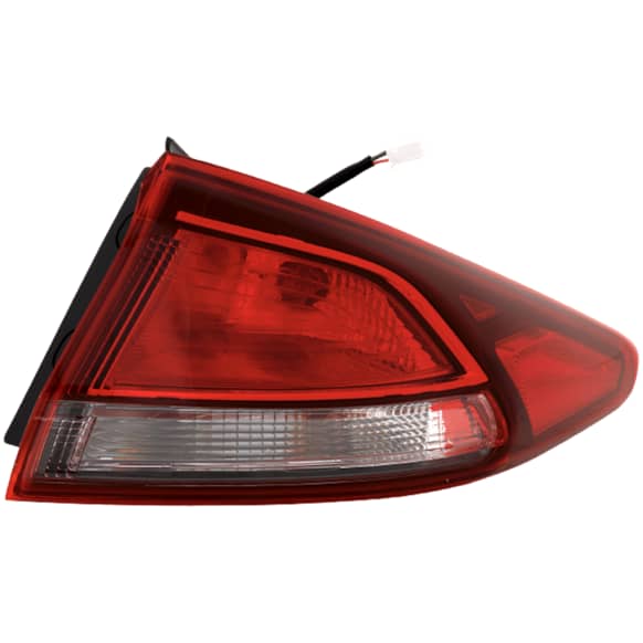 Passenger Side, Outer Tail Light, with Bulb, Halogen, Clear and Red Lens