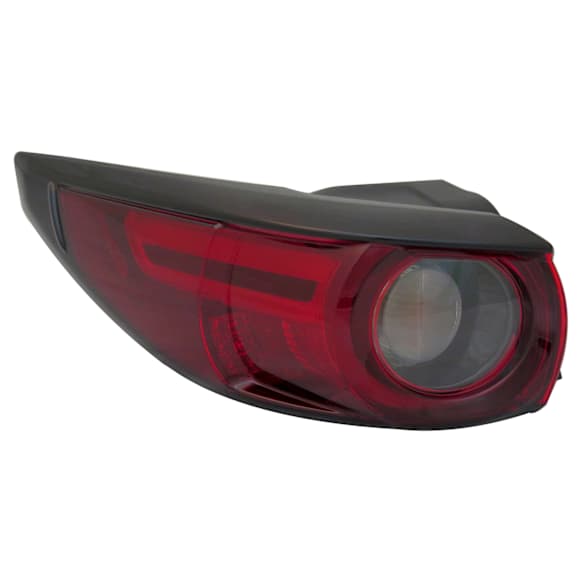 Driver Side, Outer Tail Light, with Bulb, Halogen, Red Lens, CAPA CERTIFIED