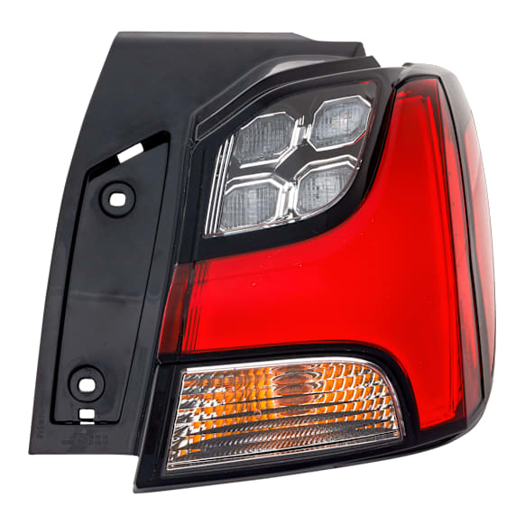 Passenger Side, Outer LED Tail Light, With bulb(s), Clear & Red Lens, CAPA Certified