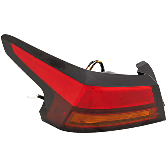 Driver Side, Outer Tail Light, with Bulb, Halogen, Clear and Red Lens, CAPA Certified