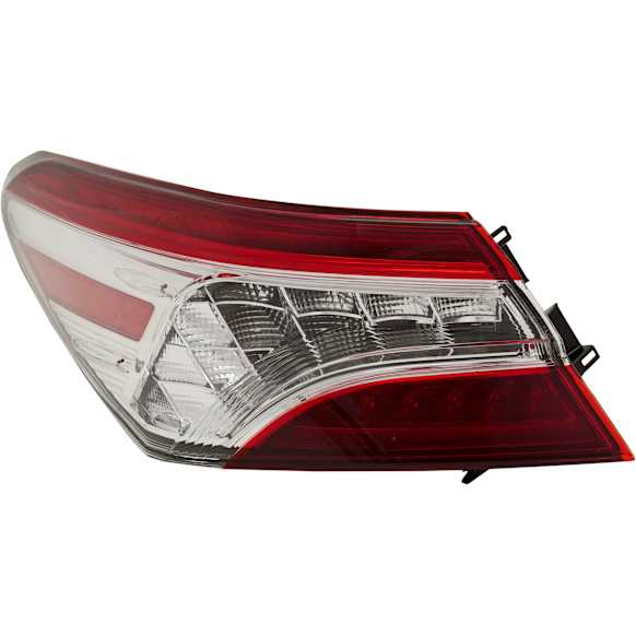 Driver Side, Outer Tail Light, with Bulb, LED, Clear and Red Lens