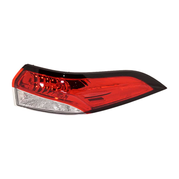 Passenger Side, Outer Tail Light, without Bulb, Halogen, Clear and Red Lens