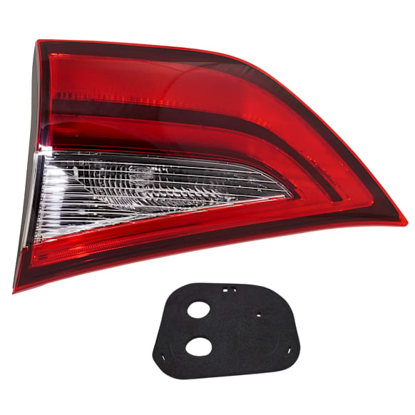 Passenger Side, Inner Tail Light, with Bulb, Halogen, Clear and Red Lens