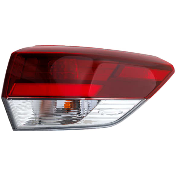 Passenger Side, Outer Tail Light, with Bulb, LED, Clear and Red Lens