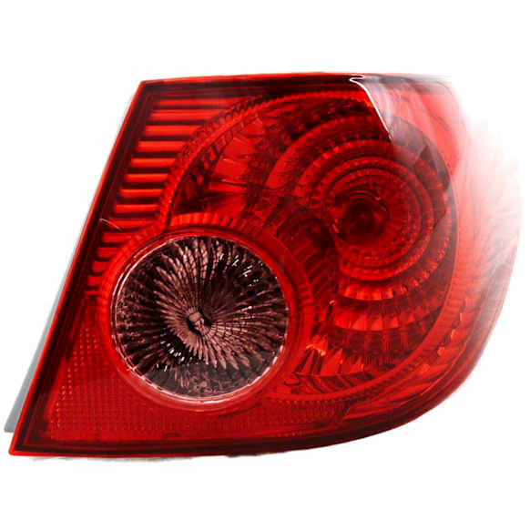 Passenger Side, Outer Tail Light, with Bulb, Halogen, Clear and Red Lens, CAPA CERTIFIED