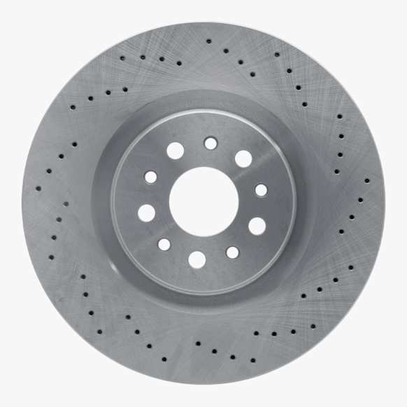EXE-79004 Front, Driver or Passenger Side Brake Disc, Cross-drilled and Slotted