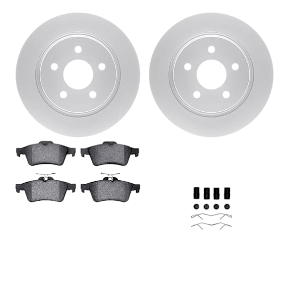WDTH1-54022 Rear Brake Disc and Pad Kit, Coated, Plain Surface, 279 mm, Ceramic, R1 GEO-Carbon Rotors with European Ceramic Pads Series