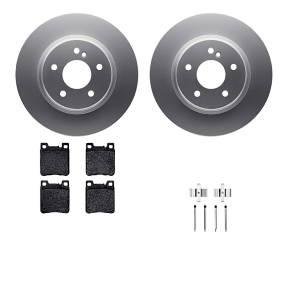 WDTH1-63023 Rear Brake Disc and Pad Kit, Coated, Plain Surface, 300 mm, Ceramic, R1 GEO-Carbon Rotors with European Ceramic Pads Series