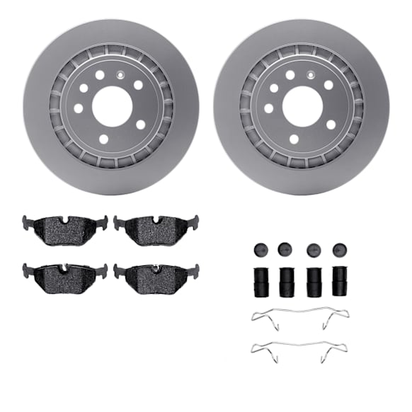 WDTH1-65004 Rear Brake Disc and Pad Kit, Coated, Plain Surface, 300 mm, Ceramic, R1 GEO-Carbon Rotors with European Ceramic Pads Series