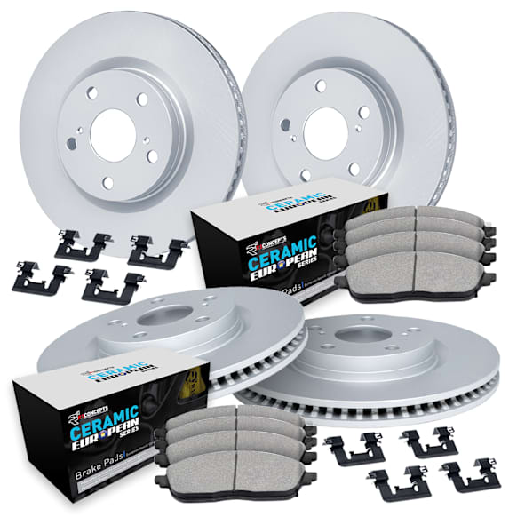 WDTH2-10487 Front and Rear Brake Disc and Pad Kit, Coated, Plain Surface, Front - 305 mm, Rear - 300 mm, Ceramic, R1 GEO-Carbon Rotors with European Ceramic Pads Series