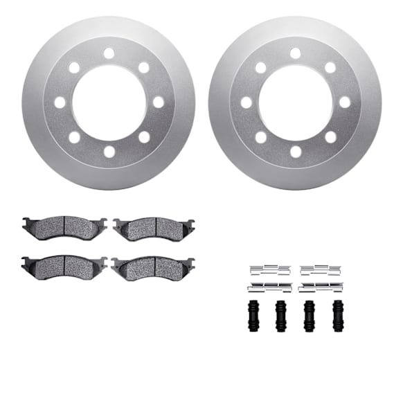WDVH1-40008 Rear Brake Disc and Pad Kit, Coated, Plain Surface, 356 mm, Semi-metallic, R1 GEO-Carbon Rotors with Super HD Pads Series