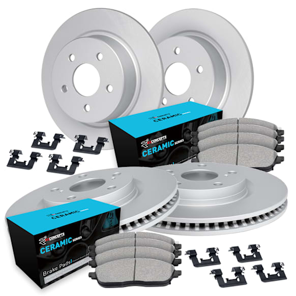 WDWH2-42017 Front and Rear Brake Disc and Pad Kit, Coated, Plain Surface, 330 mm, Ceramic, R1 GEO-Carbon Rotors with Ceramic Pads Series
