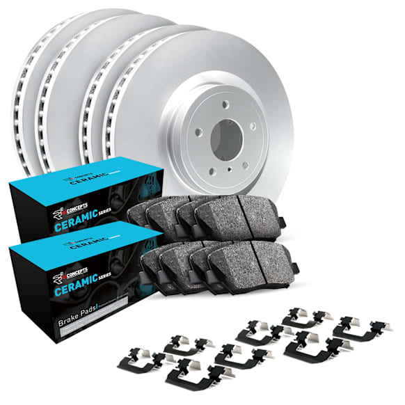 WDWH2-74035 Front and Rear Brake Disc and Pad Kit, Coated, Plain Surface, Front - 381 mm, Rear - 310 mm, Ceramic, R1 GEO-Carbon Rotors with Ceramic Pads Series
