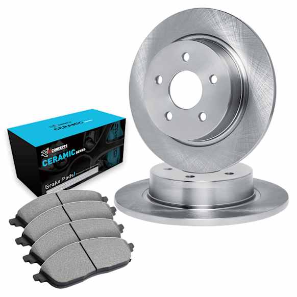 WFWN1-74008 Rear Brake Disc and Pad Kit, Plain Surface, 267 mm, Ceramic, R1 eLINE Silver Rotors with Ceramic Pads Series