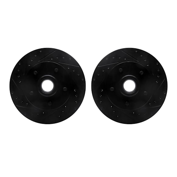 R1 ELINE Black Drilled & Slotted Rotors With CERAMIC Pads And Hardware 22 Si Only - View #8