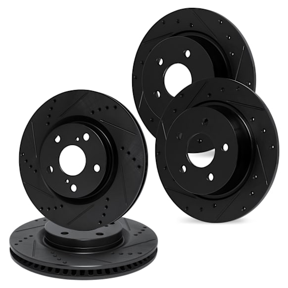 WHPN2-59004 Front and Rear Brake Disc, Cross-drilled and Slotted, Front - 305 mm, Rear - 267 mm, eLINE Black Series