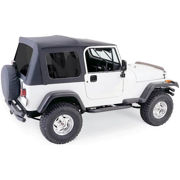 1986 Jeep CJ7 - Complete Series, Soft Top, Black diamond, With Frame (Frame Included), For Use With Full Steel Doors, With Tinted Windows, Vinyl Coated Polyester and Cotton