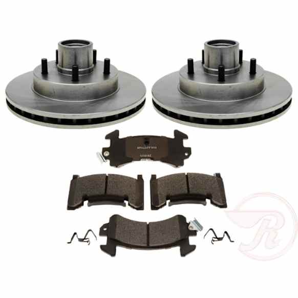154CH56757R 2-Wheel Set Front Brake Disc and Pad Kit, Plain Surface 266.7 mm RWD R-Line Series, Includes (1) Brake Pad Set and (2) Brake Disc