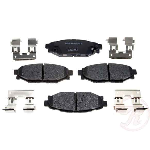 MGD1114CH Premium R-Line Series Ceramic Brake Pads With Layered Shims and Hardware