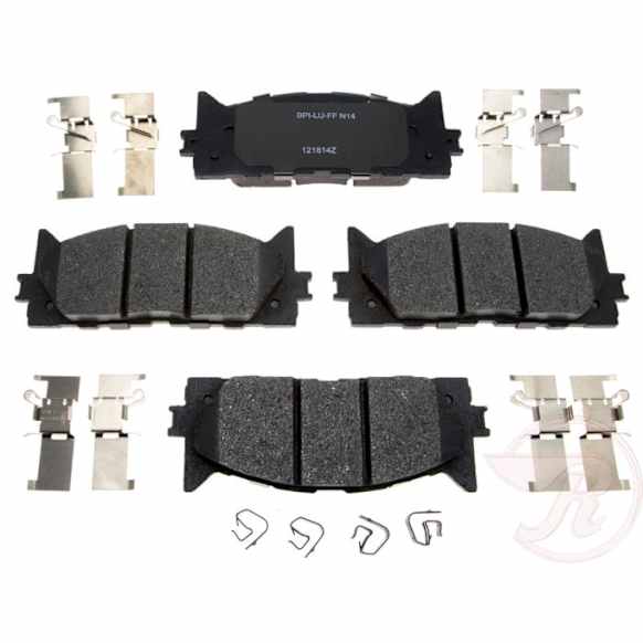 MGD1222CH Premium R-Line Series Ceramic Brake Pads With Layered Shims and Hardware