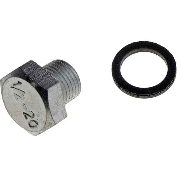090-195CD AutoGrade Series Oil Drain Plug - Silver, Carbon Steel, Flanged hex, Direct Fit, Sold Individually