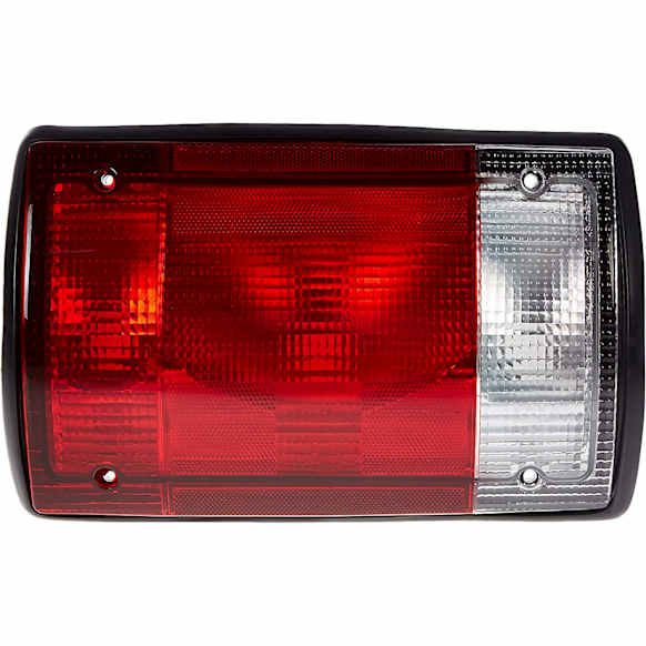1610220 Driver Side Halogen Tail Light, Without bulb(s), Clear & Red Lens