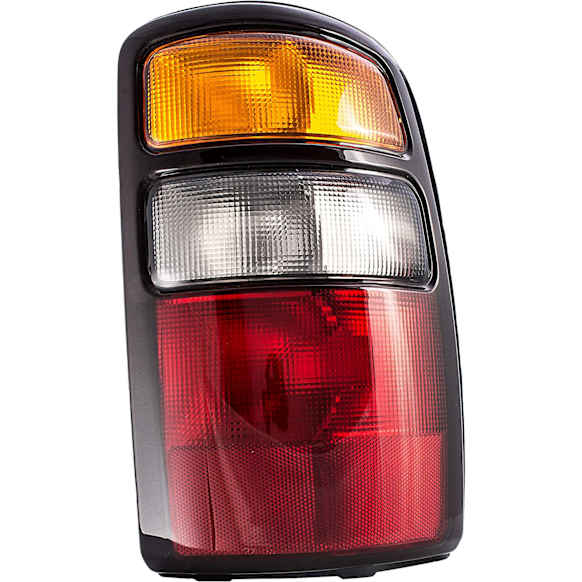 1611107 Passenger Side Halogen Tail Light, Without bulb(s), Amber, Clear & Red Lens