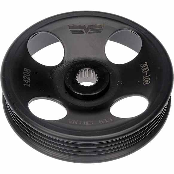 300-108 Series Power Steering Pump Pulley - Black, Steel, Direct Fit, Sold Individually