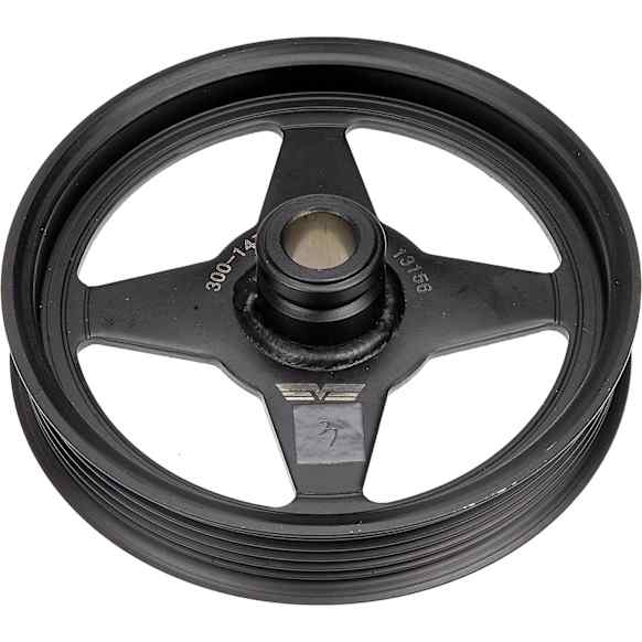 Series Power Steering Pump Pulley - Black, Steel, Direct Fit, Sold Individually