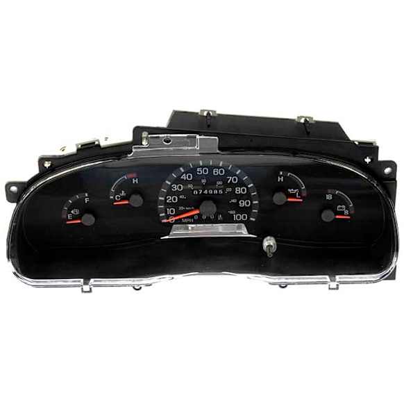 1999 Ford E-250 Econoline - Instrument Cluster, GAS, Standard Cargo Van, 5 Gauge Cluster; To 3/20/00; With 100 Mph Top Speed; Without Tachometer