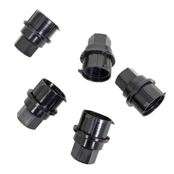 611-612 AutoGrade Series Lug Nut Cover - Black, Plastic, Set of 5