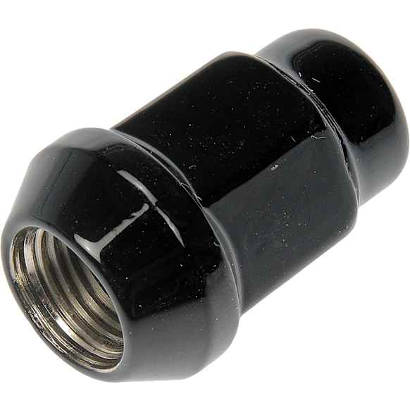 711-205A AutoGrade Series Conical Lug Nut - Black, Steel, Bulge Seat Acorn, 1/2-20 in. Direct Fit, Set of 4