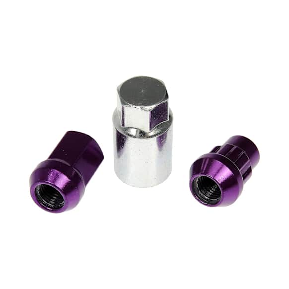 713-375J AutoGrade Series Lug Nut - Purple Chrome, Carbon Steel, Acorn, M12-1.50 Direct Fit, Set