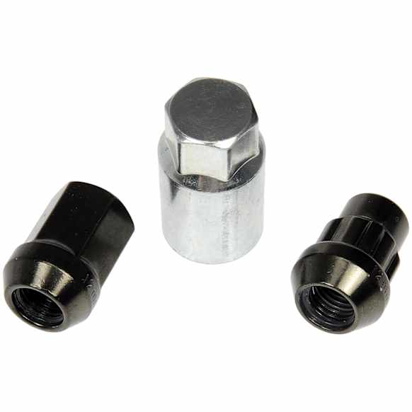 713-375Z AutoGrade Series Lug Nut - Black Chrome, Carbon Steel, Acorn, M12-1.50 Direct Fit, Set of 16