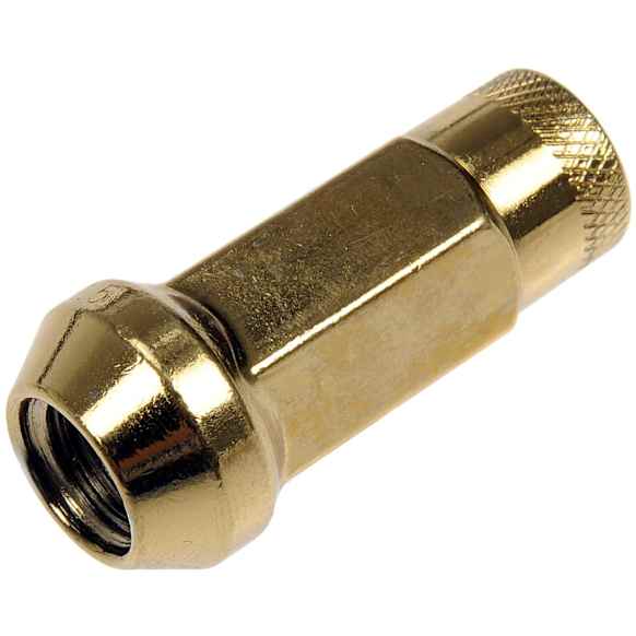 713-385K AutoGrade Series Lug Nut - Gold Chrome, Carbon Steel, Bulge Seat Open End, M12-1.50 Direct Fit, Set of 20