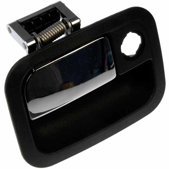 760-5403 Front, Driver Side Chrome Lever with Black Bezel Exterior Door Handle, Without Key Hole, HD Solutions Series