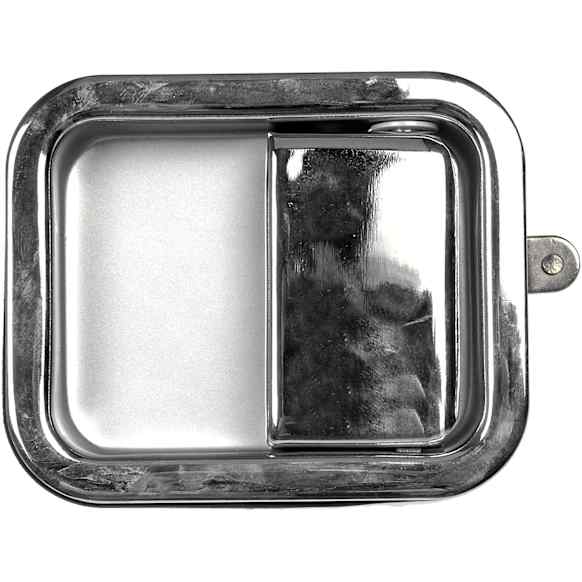 77068 Front, Driver Side Chrome Exterior Door Handle, Without Key Hole, Help Series