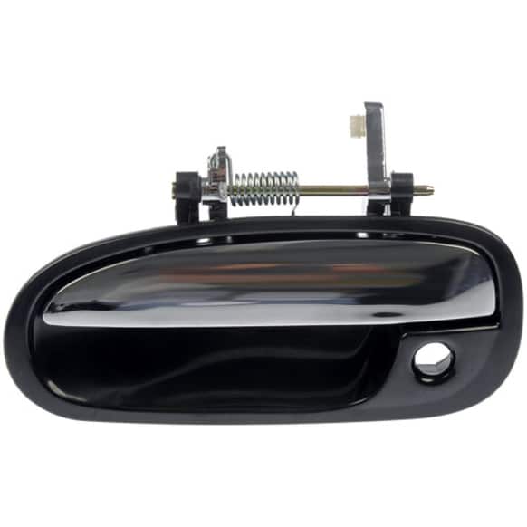 80673 Front, Driver Side Chrome Lever with Black Bezel Exterior Door Handle, With Key Hole, Help Series