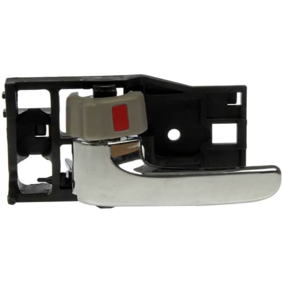 81281 Front Or Rear, Driver Side Gray bezel with chrome lever Interior Door Handle, With Door Lock Button, Help Series