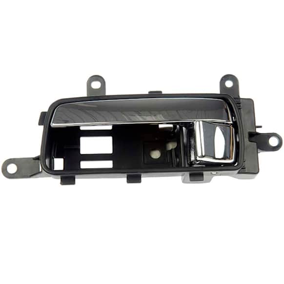 81537 Front, Driver Side Chrome Lever with Black Bezel Interior Door Handle, With Door Lock Button, Help Series